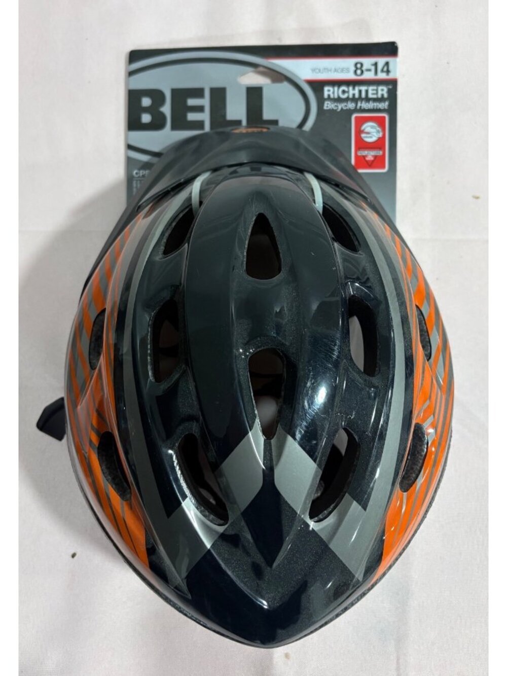Bell Richter Youth Bicycle Helmet Ages 8-14 Black & Orange With Visor Reflectors